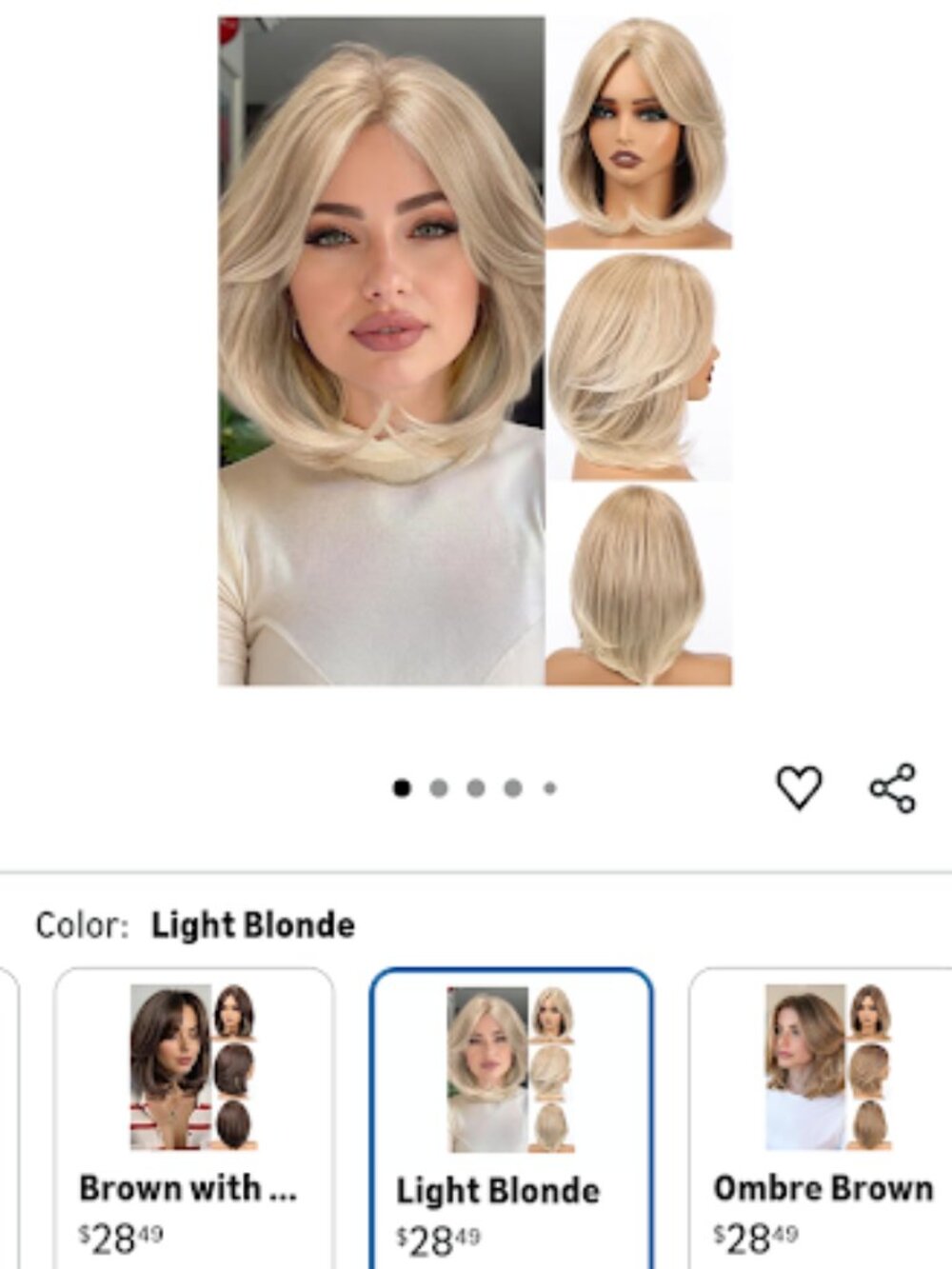 Luwila 12 Inch Curtain Bangs Synthetic Hair Light Blonde Wig